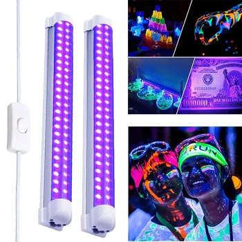 UV lila fekete fény 10W USB LED csövek izzó fény ultraibolya lámpa 395nm a KTV számára Halloween fluorecens ragyogás sötét party színpad DJ
