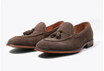 velúr bőr Slip on Loafers Fashion Tassel Classics Lélegző férfi rugalmas Kiváló minőségű alkalmi férfi cipő