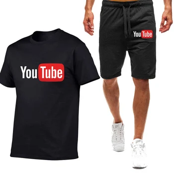 YouTube 2023 Férfi új nyári nyomtatás pulóverek Harajuku felsők nadrág rövid ujjú rövidnadrág divat nyomtatás alkalmi öltönyök ruházat