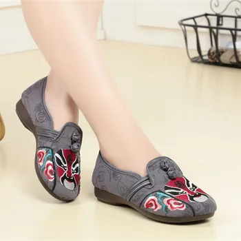 Zapatos de Mujer Retro Comfort tánckendő lapos cipő női hölgynek Borvörös kínai hagyományos csúszda lapos naplopókon G504