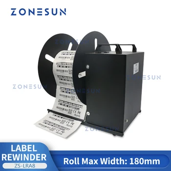 ZONESUN automatikus címke Auto-syn Rewinder ZS-LRA8 vonalkód sorozatszám címke tekercselő matrica kétirányú visszacsévélő gép