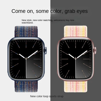 óraszíj Új szín az Apple Watch szíjhoz Apple Watch9 visszacsatolás tépőzáras prémium érzés nylon iwatch9876SE divatóraszíj