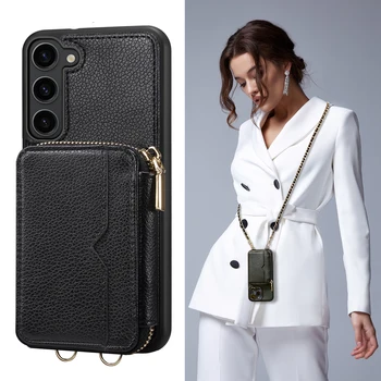 Új Apple Iphone 14 Pro Max Case Square vintage kockás valódi bőr pénztárcatokok iPhone 14 PLUS telefontokhoz Kihajtható fedél