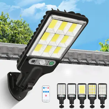 Új kültéri napelemes utcai lámpa indukciós kerti lámpa távirányítóval LED fali lámpa 108COB