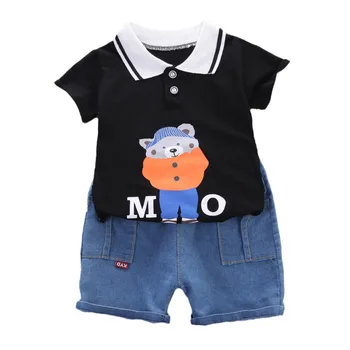 Új nyári babaruha öltöny Gyermek fiú póló rövidnadrág 2db/szett gyerek ruhák kisgyermek divat alkalmi jelmez csecsemő tréningruhák